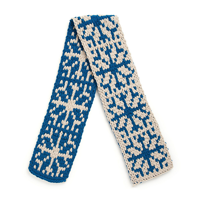 Reversible Nordic Snowflake Scarf