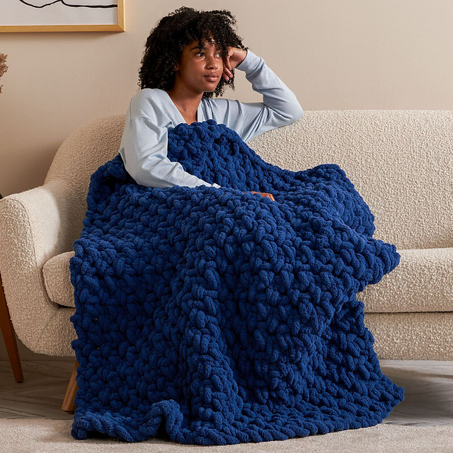 Massive Moss Stitch Blanket