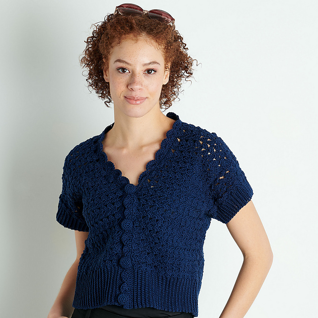 Navy hot sale crochet cardigan