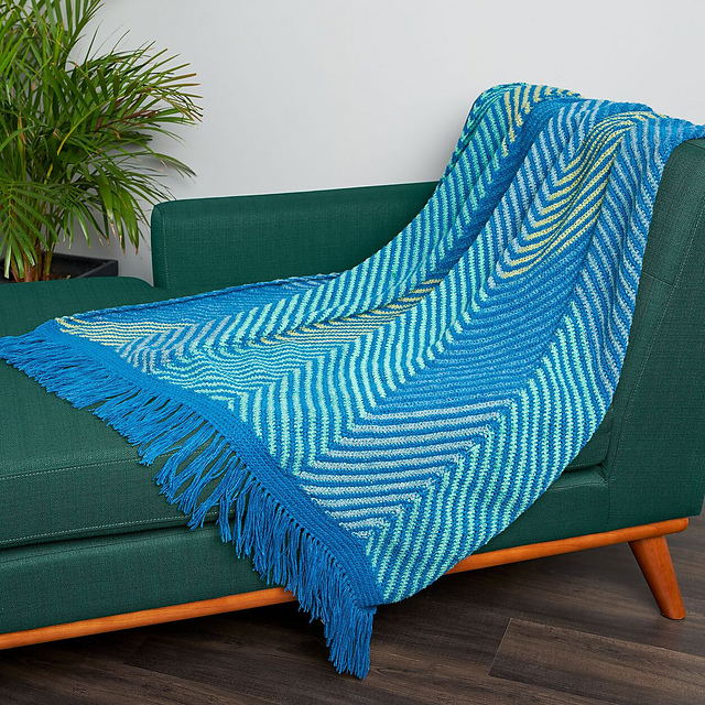 Herringbone Striped Throw