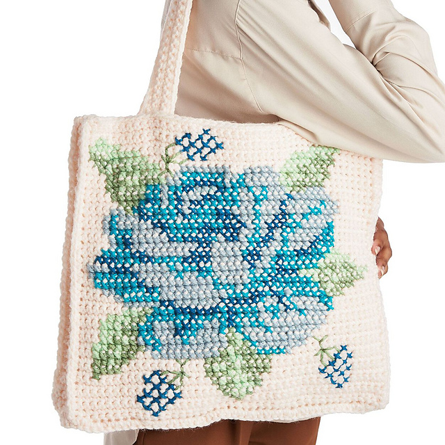 Floral Cross Stitch Tote