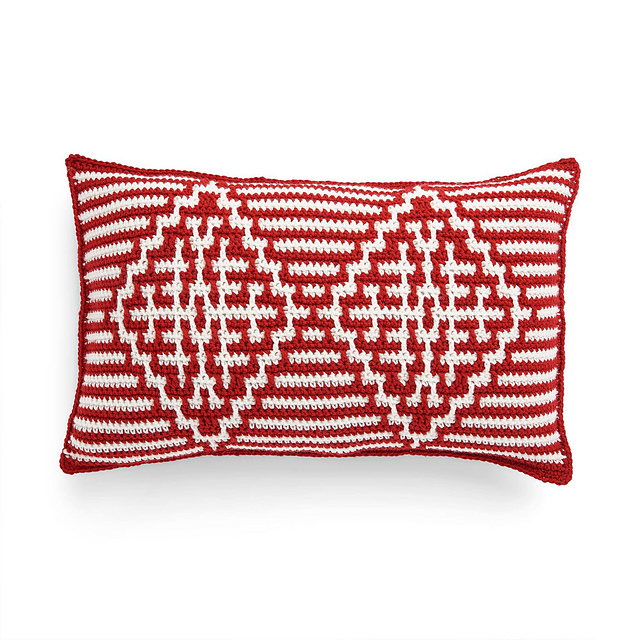 Stripes & Snowflakes Mosaic Pillow