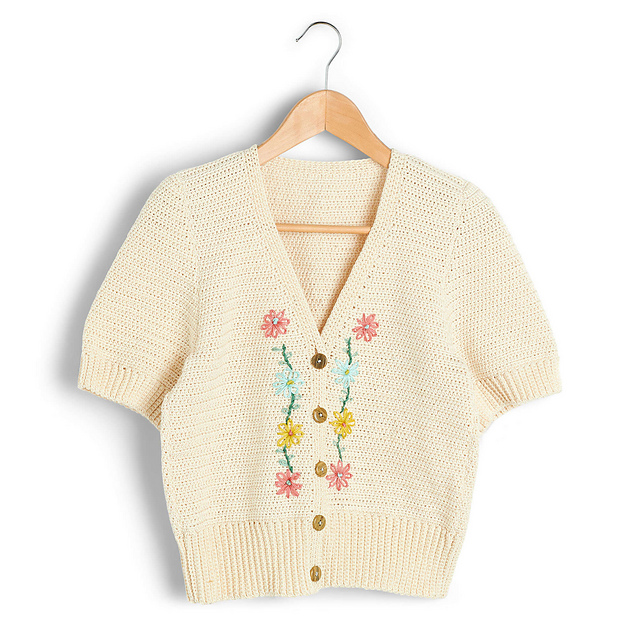 Embroidered V-Neck Cardigan