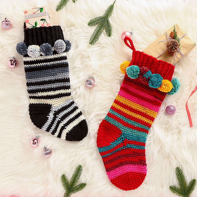 Kitsch Striped Stocking