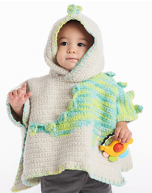 Ravelry Baby Dino Poncho pattern by Yarnspirations Design Studio