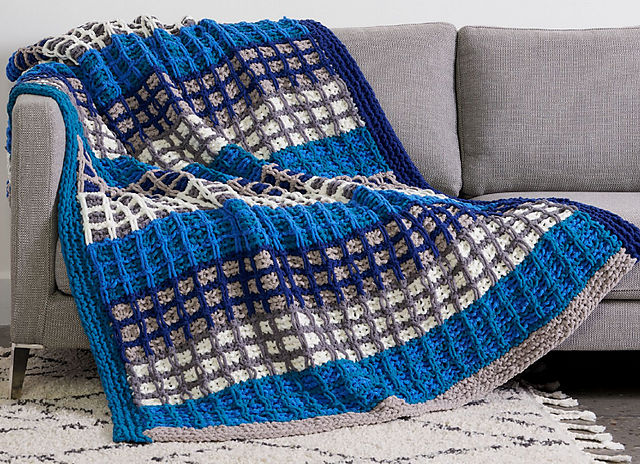 Knitting Grids Blanket