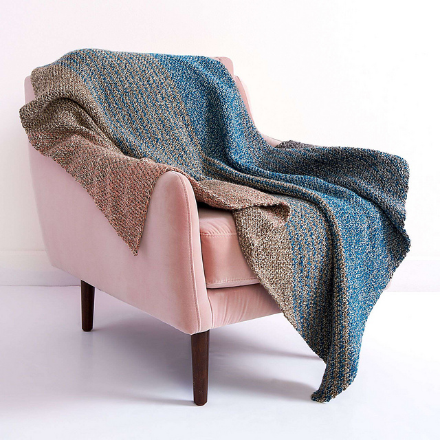 Moss Stitch Stripes Blanket