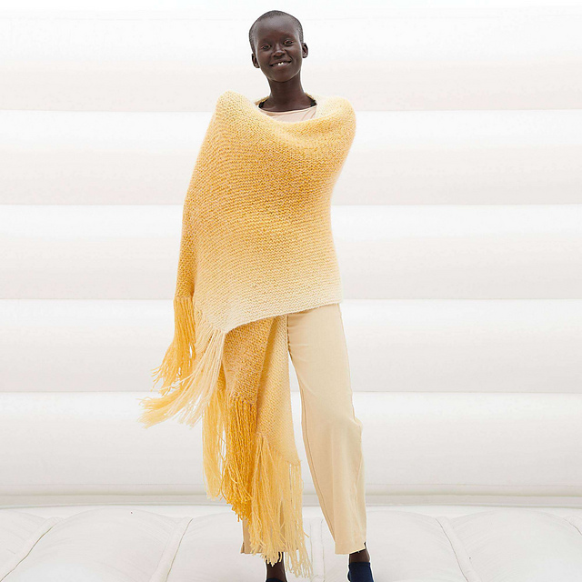 Dramatic Fringe Wrap (knit)