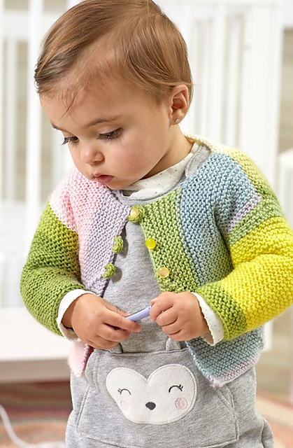 Mitered Colorblock Baby Cardigan