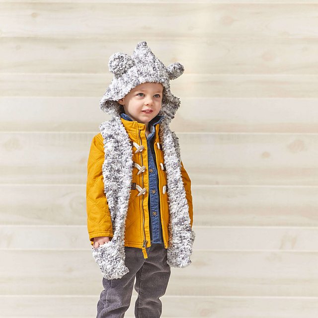 Hooded Bear Scarf with Pockets