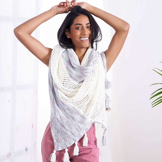 Two Tone Wedges Shawl