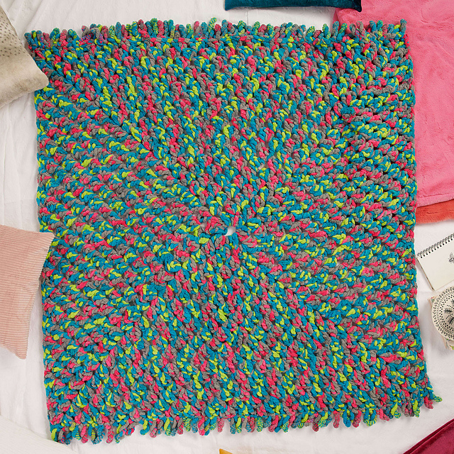 Granny Afghan With Twisted Fringe