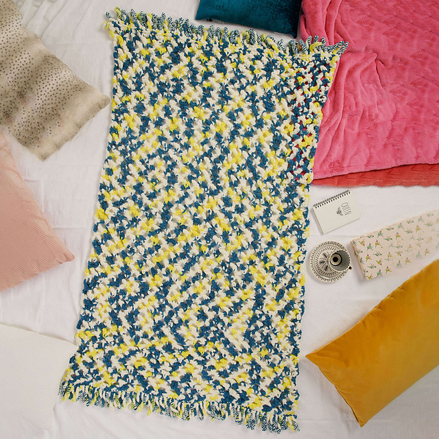 Openwork Fringed Blanket