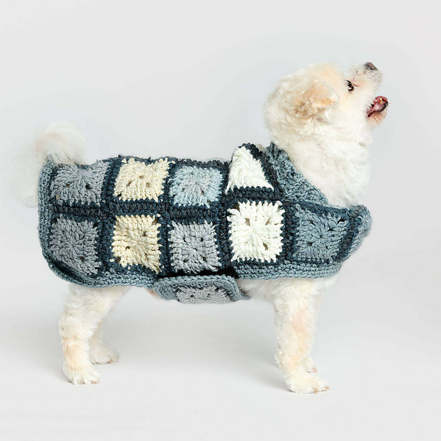 Ravelry Granny Motif Dog Coat pattern by Yarnspirations Design Studio
