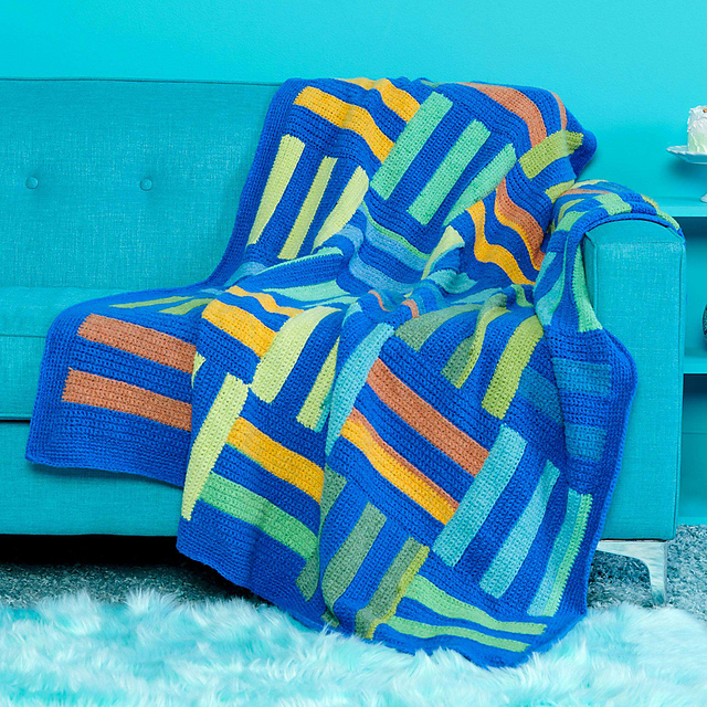 Striping Squares Blanket