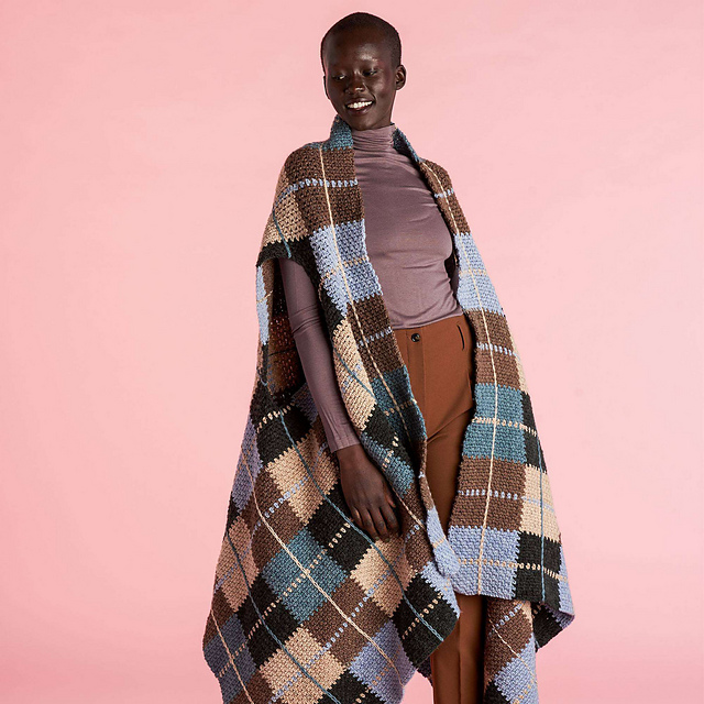 Blanket Dressing Plaid Shawl Vest
