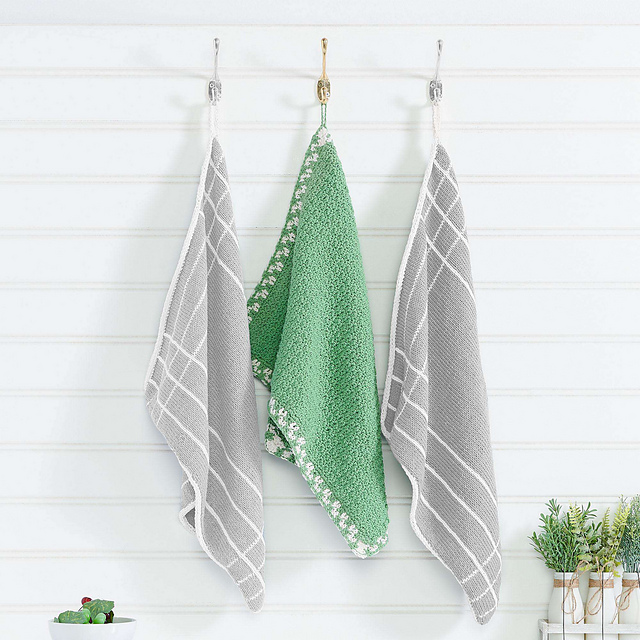 Checked Border Kitchen Towel