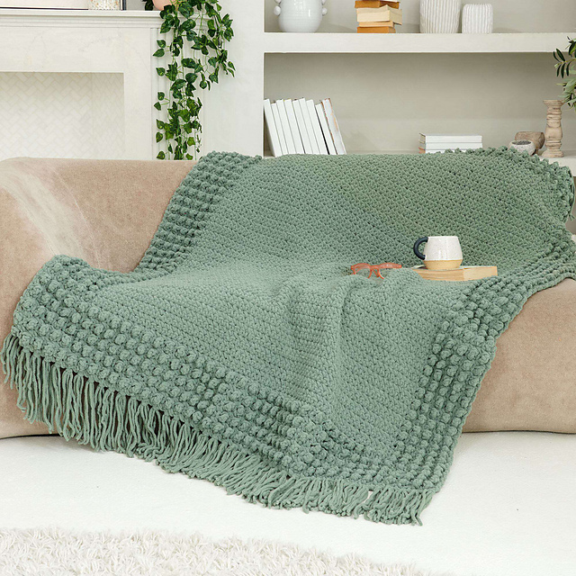 Ravelry Bobble Frame Blanket pattern by Yarnspirations Design Studio