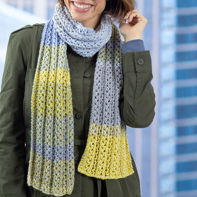Eyelet Rib Reversible Scarf