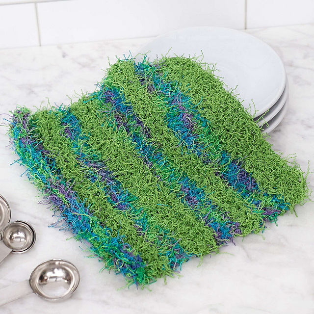 Striped Scrubby Dishcloth