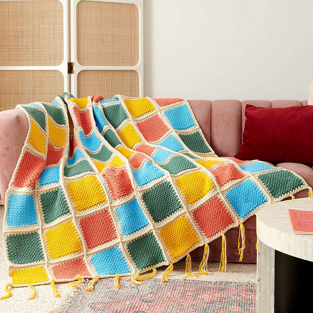 Colored Grid Blanket