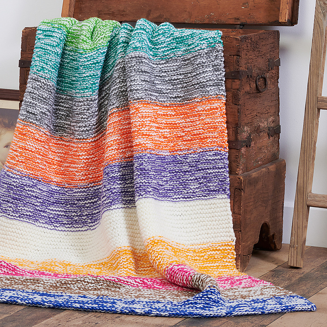 Big Stripes Garter Stitch Blanket