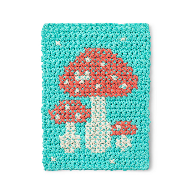 Mushroom Medley Crochet & Cross Stitch Trivet