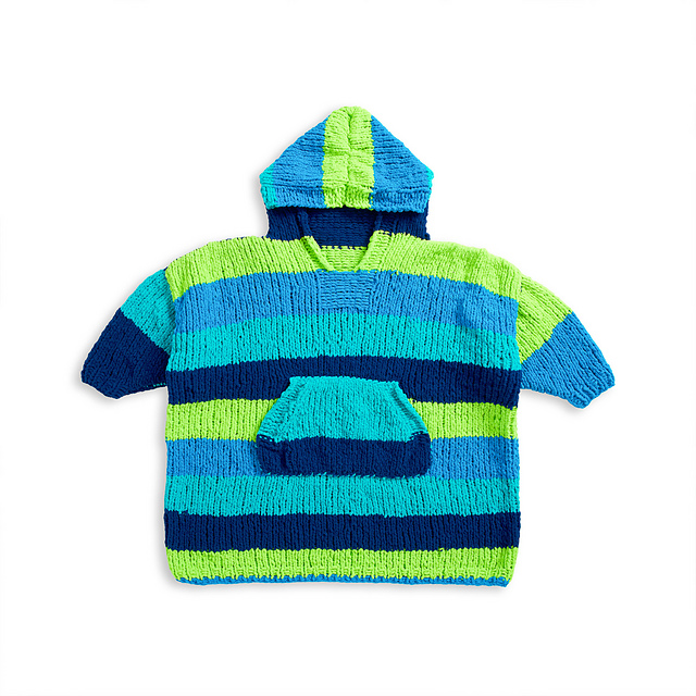 Ravelry: Stripey Snuggler Blanket Hoodie pattern by Yarnspirations