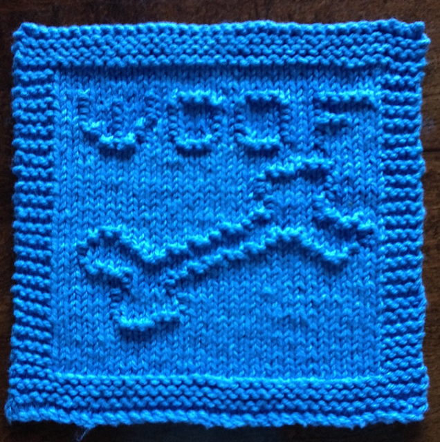 Dog Bone "Woof" Dishcloth
