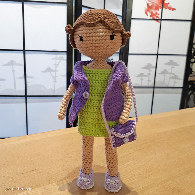 Hanae and her lime-lavender outfit