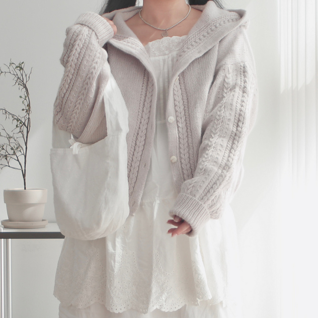 Strawberry roll Hood Cardigan