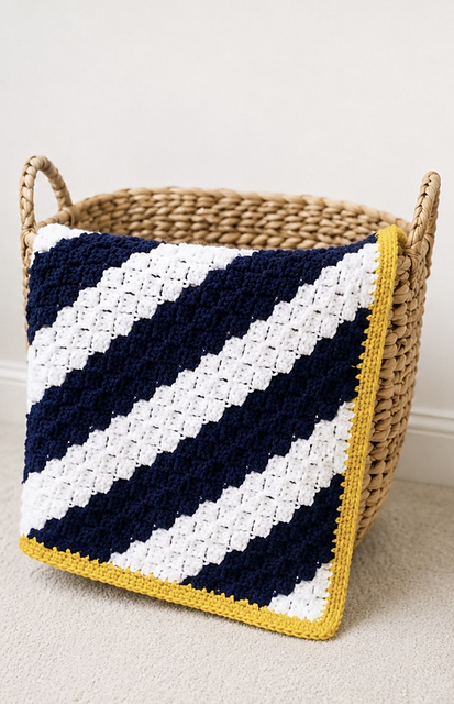 C2C Blanket with Moss Stitch Border