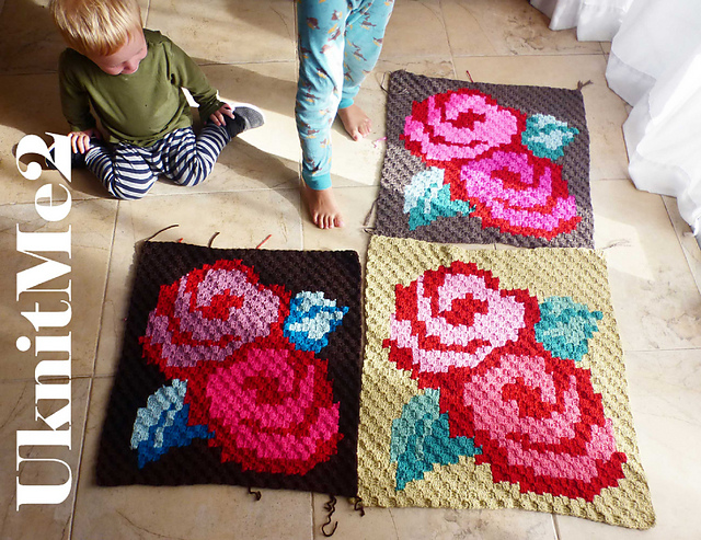 c2c Rose Rosebud Pillow