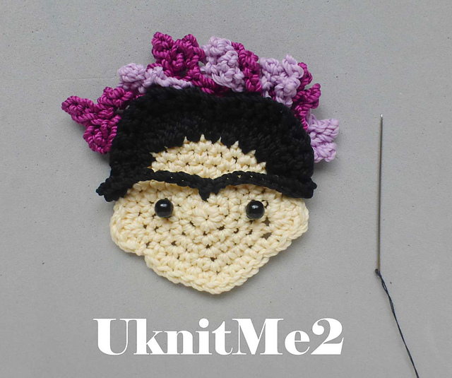 Frida Kalho Crochet Applique