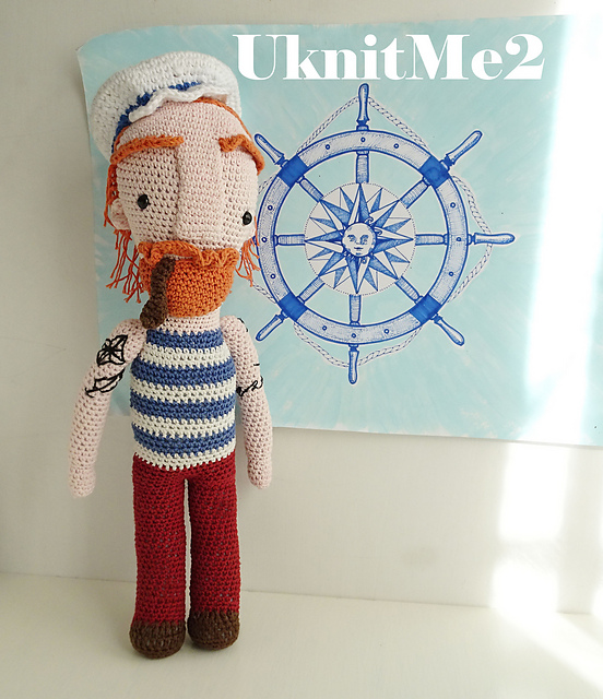 Captain Sailor Amigurumi Toy Doll