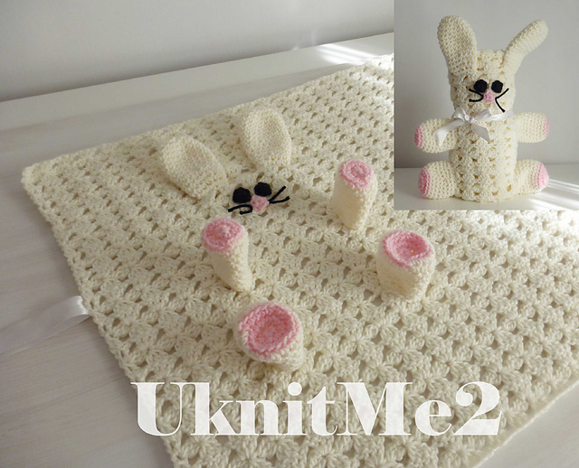 Bunny baby blanket toy & security blanket