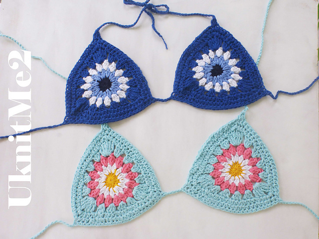 Third Eye/ Flower Bikini Top