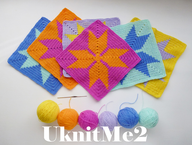 Granny Square Geometric Tapestry Blanket