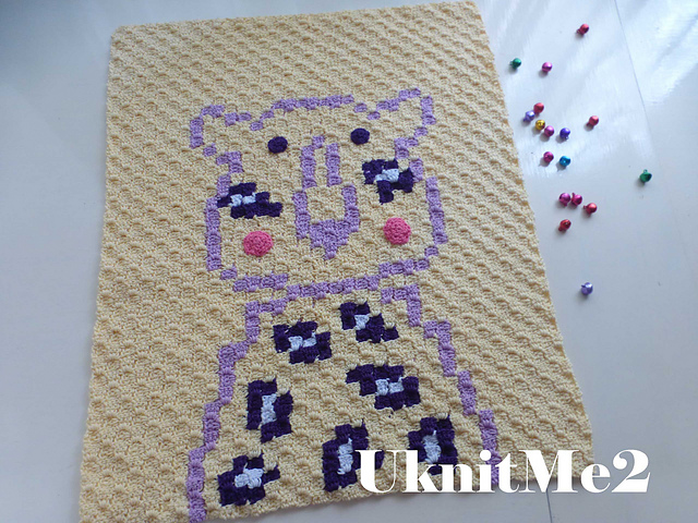 c2c blanket Leopard Motif Block