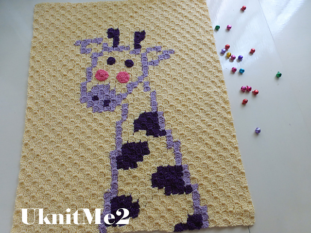 c2c Blanket Jiraffe Motif Block