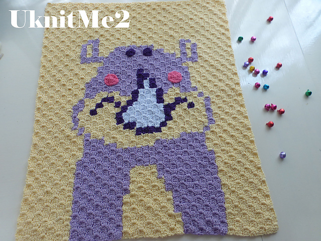 c2c Blanket Rhino Motif Block