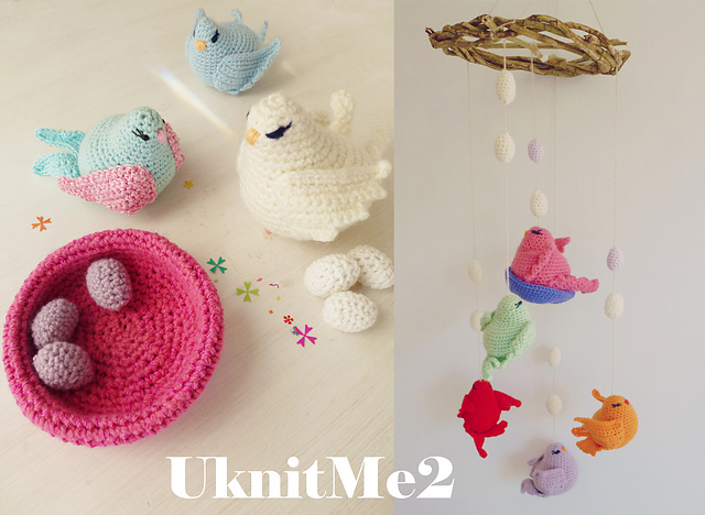 Bird, nest, egg mobile & peace dove