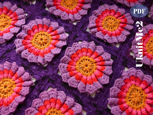 Granny Square Flower Power Blanket