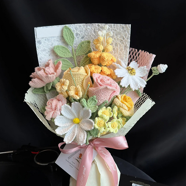 9in1 Peony Crochet Flower Bouquet