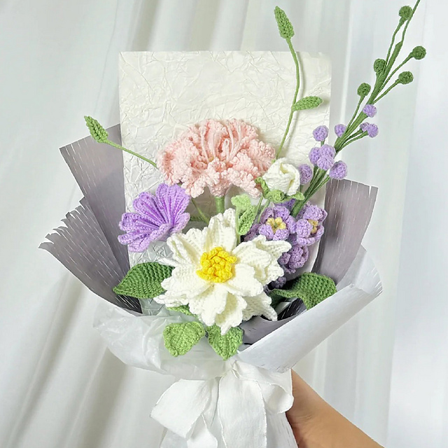 6 in 1 Delphinium Peony Flower Bouquet