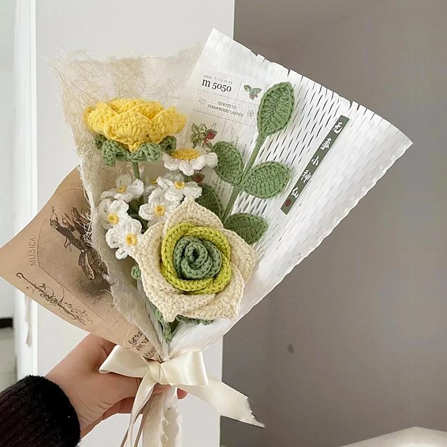 5in1 Simple Thai Rose Crochet Bouquet