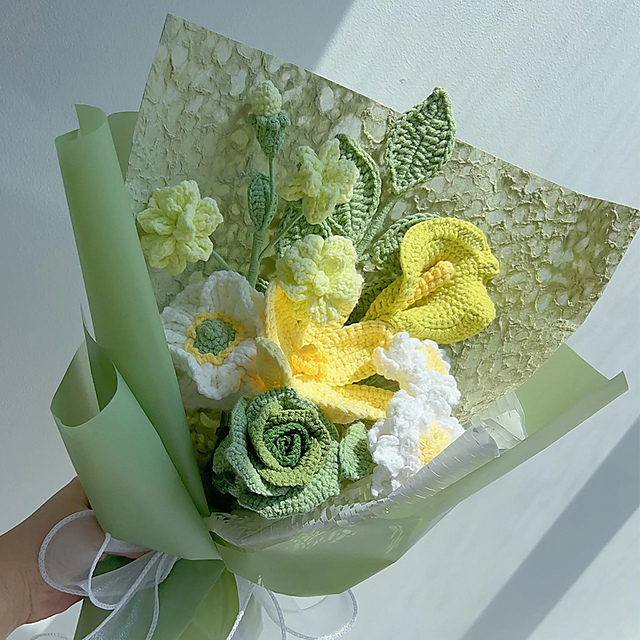 7in1 Rose Crochet Flower Bouquet