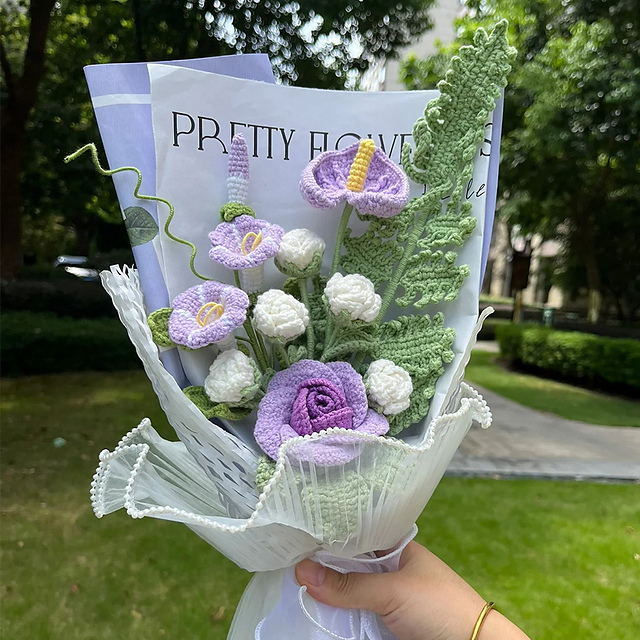 5in1 Morning Glory Crochet Bouquet