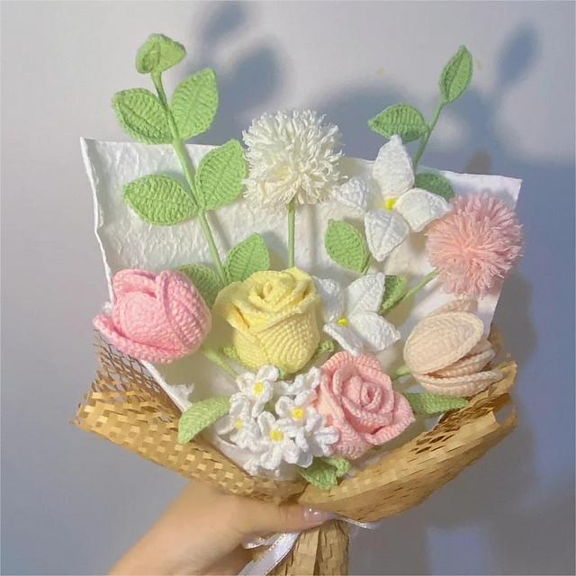 6in1 Rose Crochet Flower Bouquet