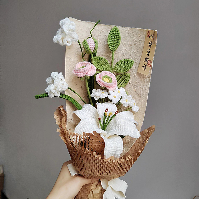 5in1 Simple Lily Crochet Flower Bouquet